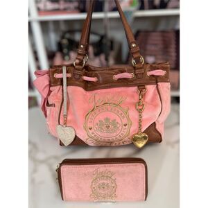Y2K Vintage Rare Juicy Couture "Live for Sugar" Daydreamer & Matching Wallet Set